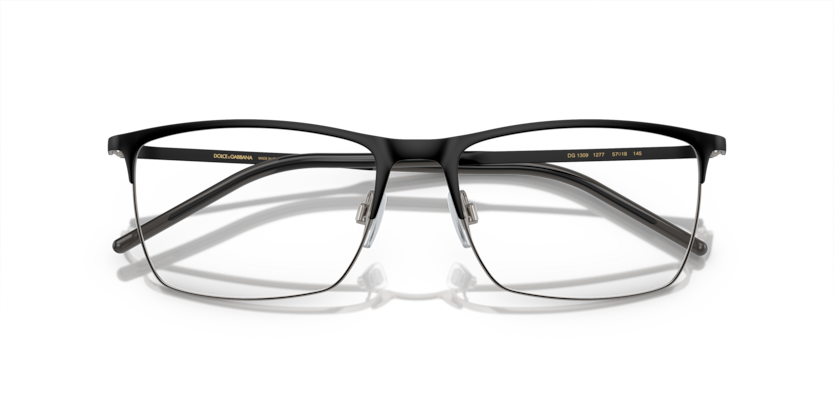 DOLCE & GABBANA MATTE BLACK SQUARE SEMI RIM FRAME