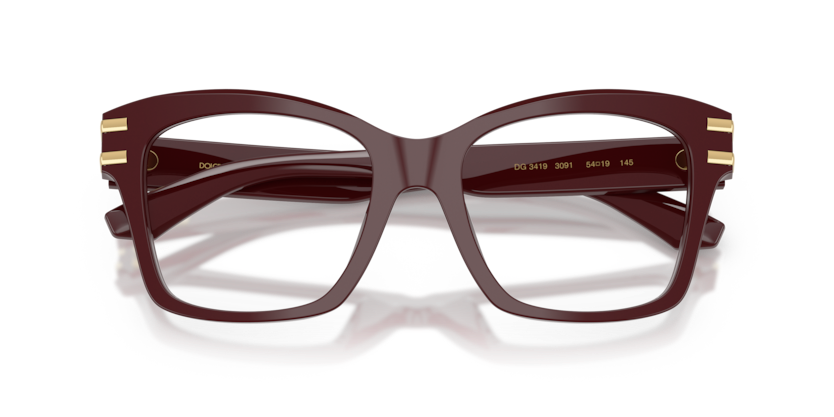 DOLCE & GABBANA PLASTIC SQUARE MAROON FULL FRAME