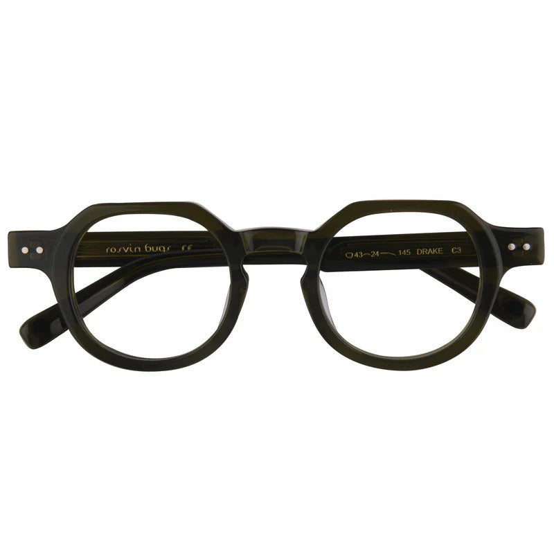 ROSVIN BUGS PLASTIC OLIVE GREEN ROUND FULL FRAME