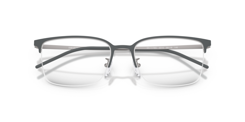 EMPORIO ARMANI METAL IRREGULAR MATTE GREY SEMI RIM FRAME