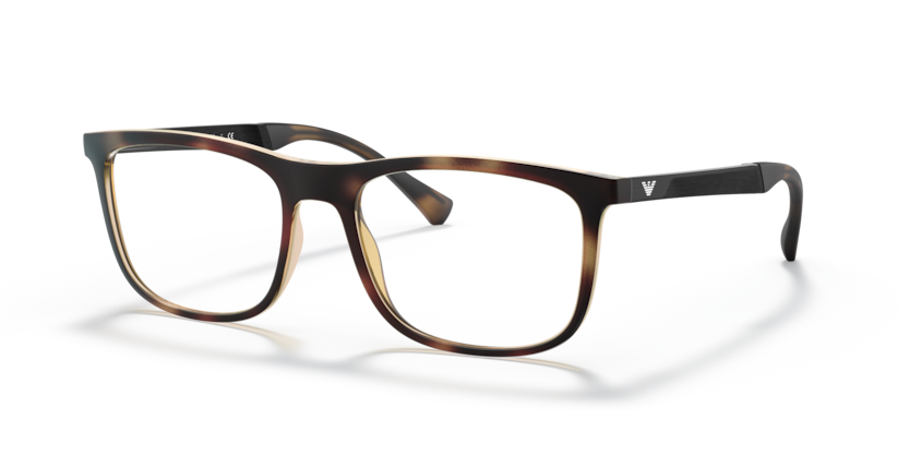 EMPORIO ARMANI SQUARE HAVANA PLASTIC FULL FRAME
