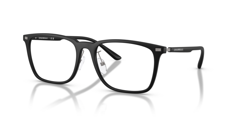 EMPORIO ARMANI METAL MATTE BLACK SQUARE FULL FRAME