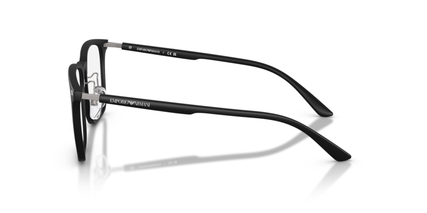 EMPORIO ARMANI METAL MATTE BLACK SQUARE FULL FRAME