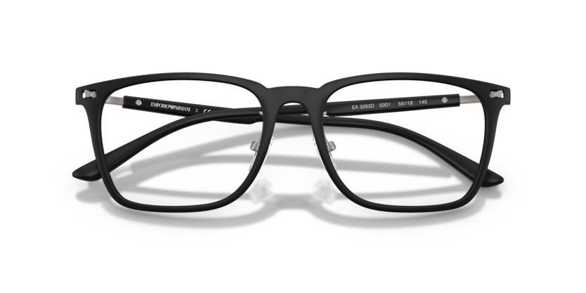 EMPORIO ARMANI METAL MATTE BLACK SQUARE FULL FRAME
