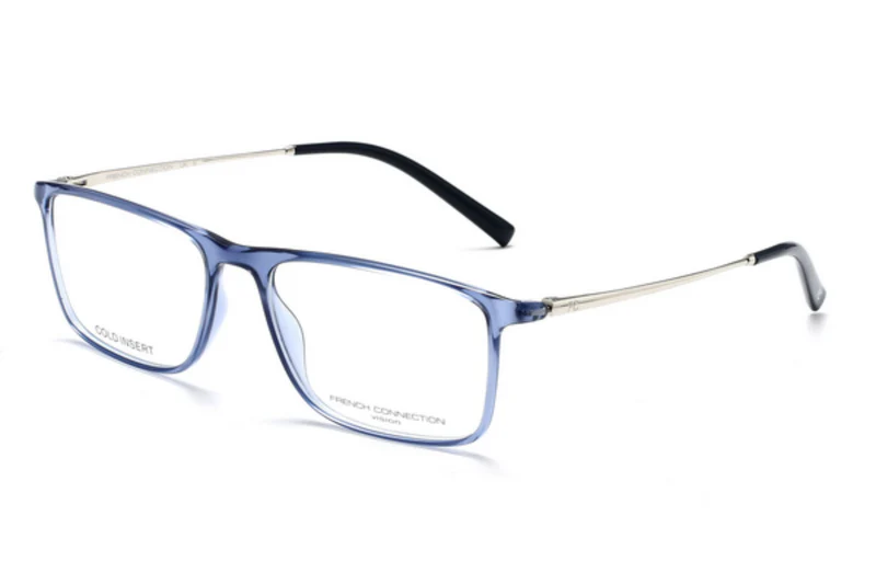 FCUK PLASTIC TRANSPARENT BLUE SQUARE FULL FRAME