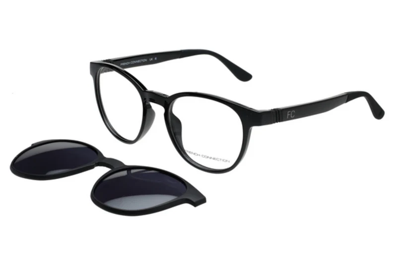 FCUK PLASTIC BLACK ROUND CLIP ON FULL FRAME