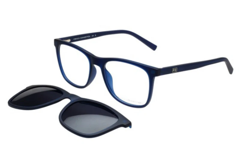 FCUK PLASTIC SQUARE BLUE CLIP ON FULL FRAME