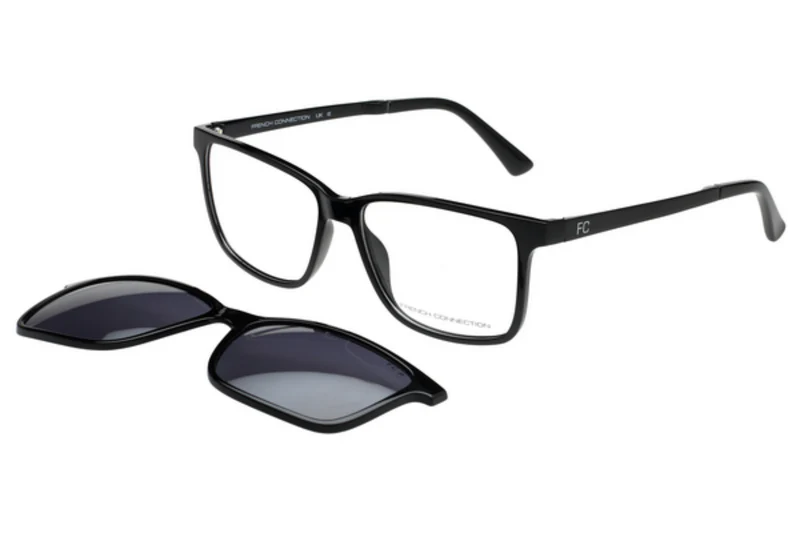 FCUK PLASTIC BLACK SQUARE CLIP ON FULL FRAME