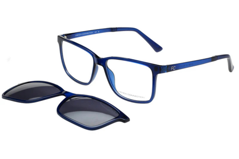 FCUK PLASTIC SQUARE BLUE CLIP ON FULL FRAME