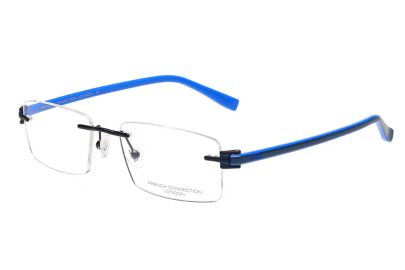 FCUK METAL BLUE RECTANGLE RIMLESS FRAME
