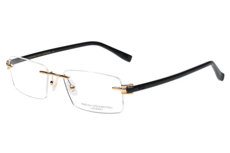 FCUK METAL BLACK RECTANGLE RIMLESS FRAME