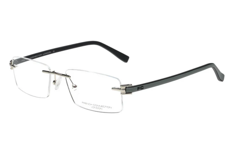 FCUK METAL DARK GREY RECTANGLE RIMLESS FRAME