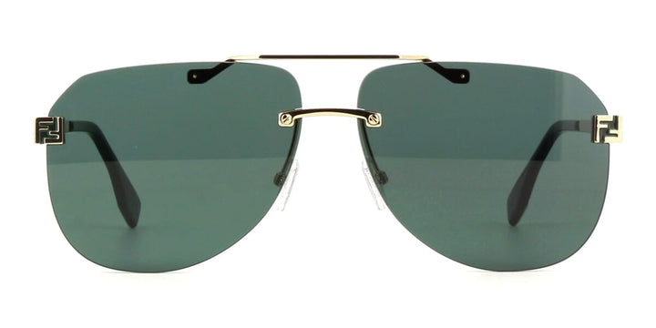 FENDI METAL GOLD DB AVIATOR RIMLESS SUNGLASS