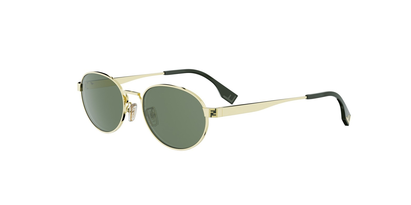 FENDI METAL OVAL MATTE GOLD FULL SUNGLASS