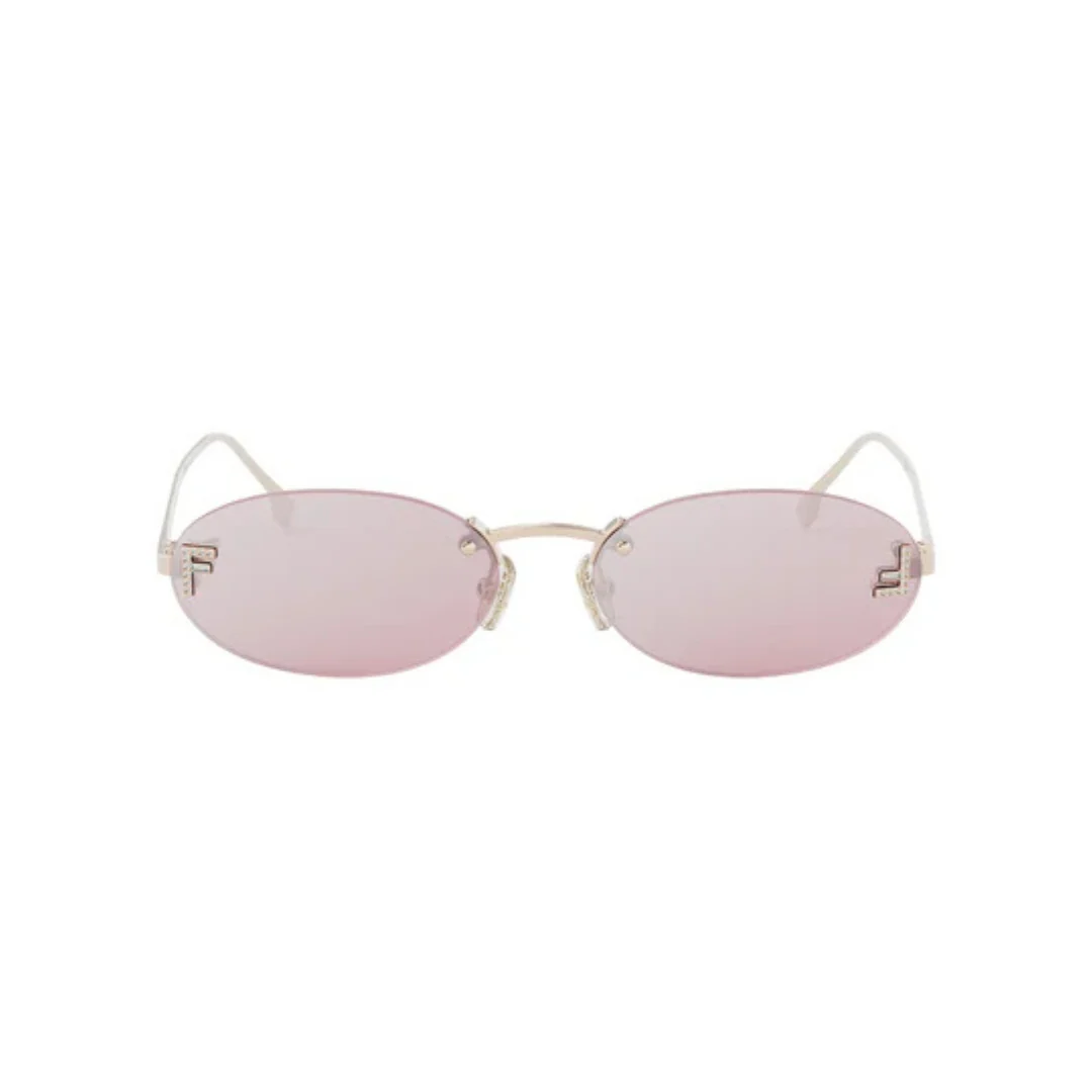 FENDI PINK METAL OVAL RIMLESS SUNGLASS