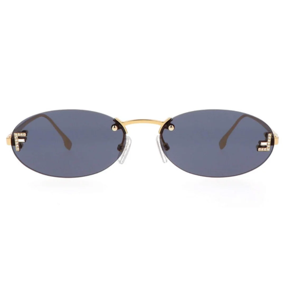 FENDI METAL OVAL BLUE RIMLESS SUNGLASS