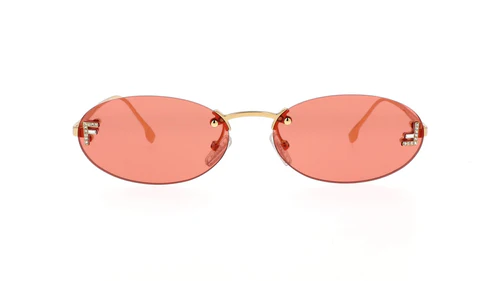 FENDI METAL RED OVAL FULL SUNGLASS