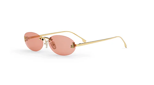 FENDI METAL RED OVAL FULL SUNGLASS