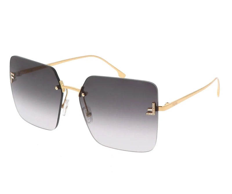 FENDI METAL RIMLESS ROSE GOLD BIG SQUARE SUNGLASS