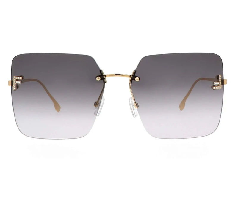 FENDI METAL RIMLESS ROSE GOLD BIG SQUARE SUNGLASS