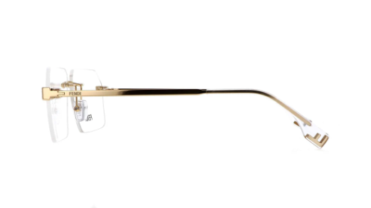 FENDI METAL SQUARE GOLD RIMLESS FRAME