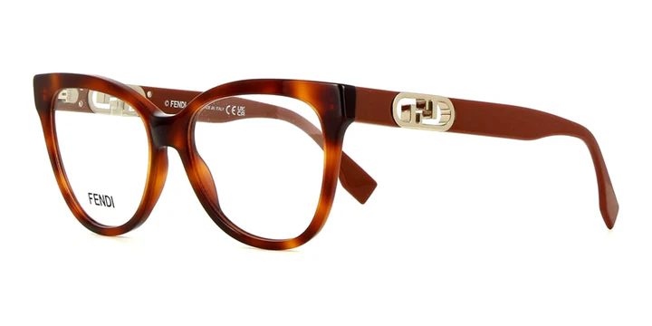 FENDI PLASTIC HAVANA CATEYE FULL FRAME