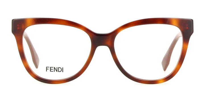 FENDI PLASTIC HAVANA CATEYE FULL FRAME