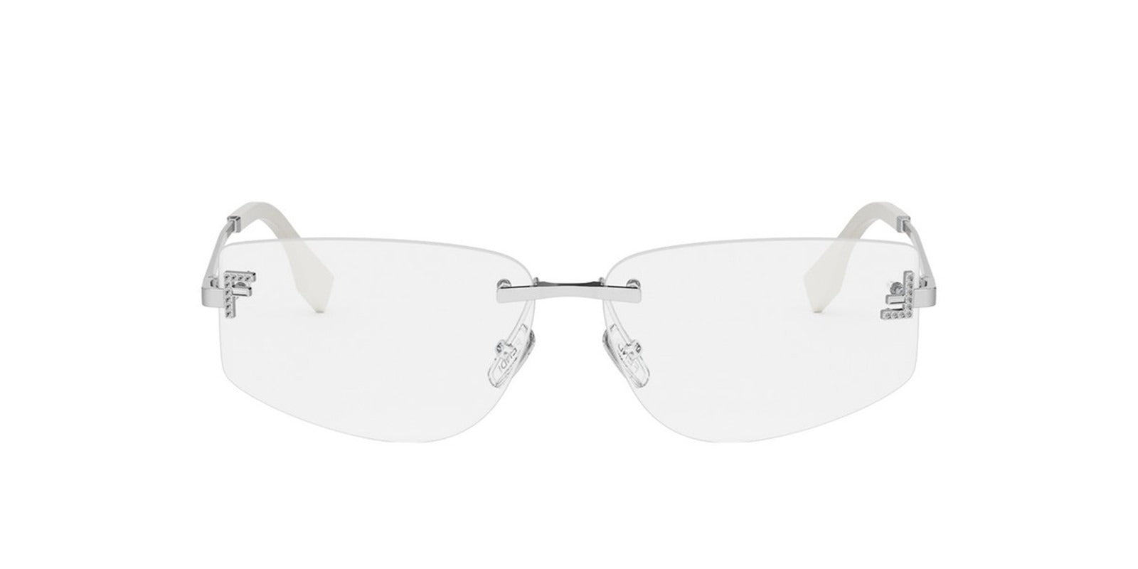 FENDI METAL SILVER IRREGULAR RIMLESS FRAME