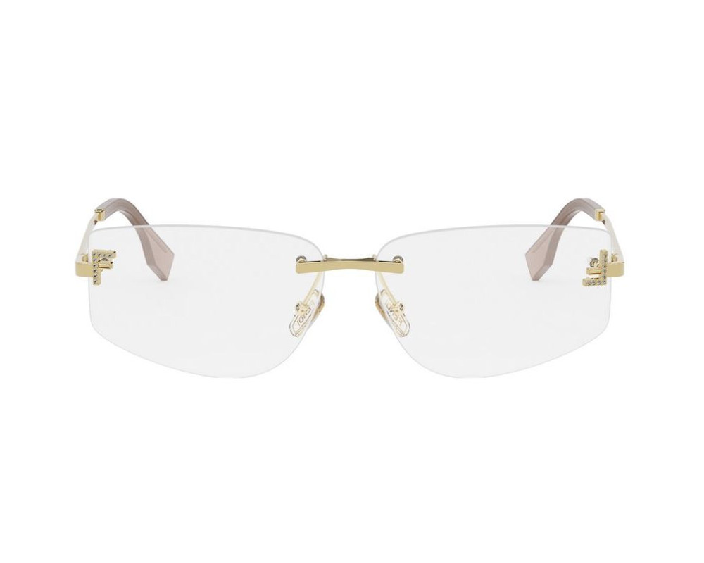 FENDI METAL GOLD IRREGULAR RIMLESS FRAME