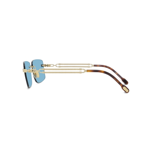 FRED TITANIUM BLUE GOLD HAVANA IRREGULAR RIMLESS FRAME