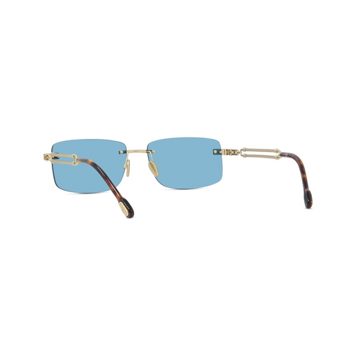 FRED TITANIUM BLUE GOLD HAVANA IRREGULAR RIMLESS FRAME