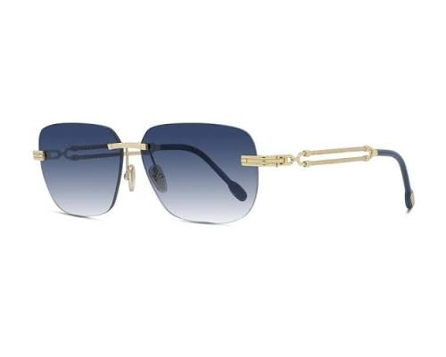 FRED TITANIUM BLUE WITH GOLD SQUARE RIMLESS SUNGLASS