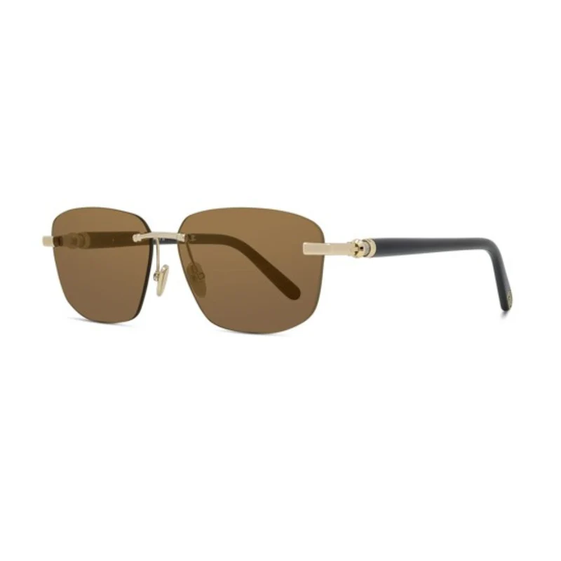 FRED TITANIUM BLACK GOLD IRREGULAR RIMLESS SUNGLASS