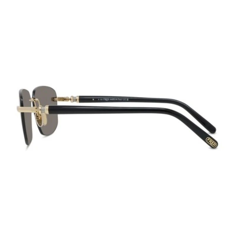 FRED TITANIUM BLACK GOLD IRREGULAR RIMLESS SUNGLASS
