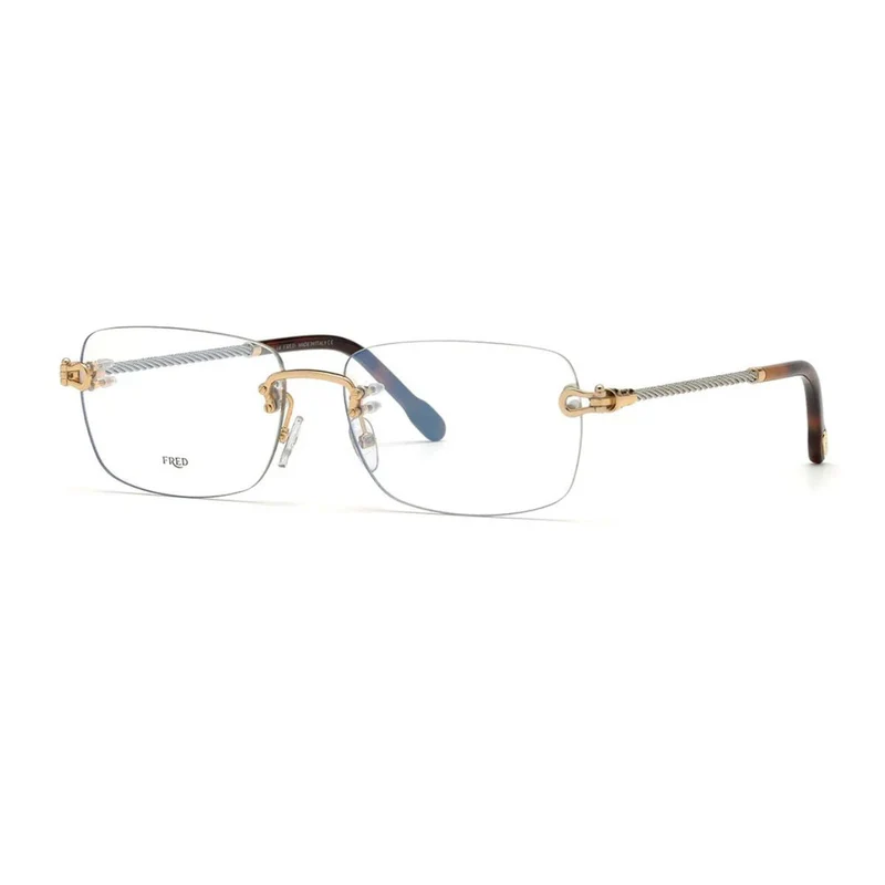 FRED TITANIUM HAVANA SQUARE RIMLESS FRAME