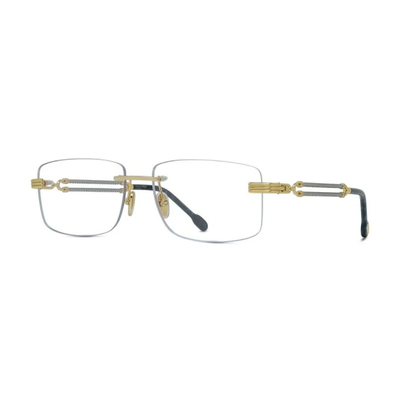 FRED TITANIUM BLUE HAVANA IRREGULAR RIMLESS FRAME