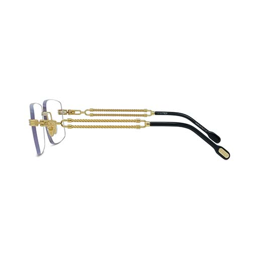 FRED TITANIUM BLACK GOLD SQUARE RIMLESS FRAME