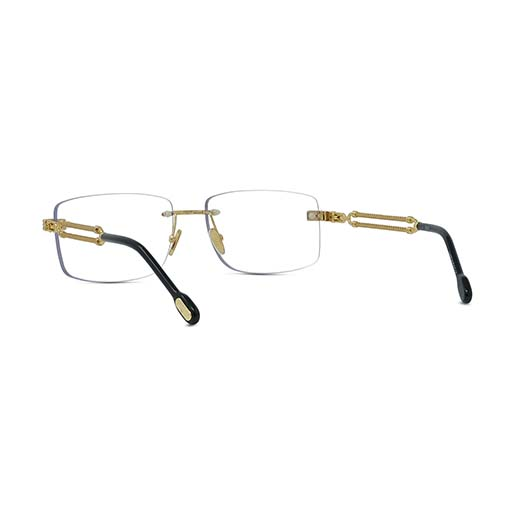 FRED TITANIUM BLACK GOLD SQUARE RIMLESS FRAME