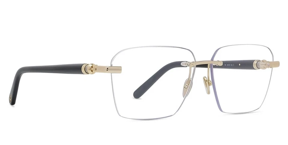 FRED TITANIUM BLACK GOLD IRREGULAR RIMLESS FRAME