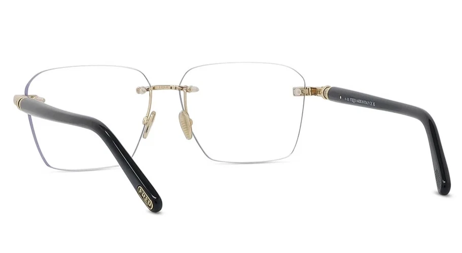 FRED TITANIUM BLACK GOLD IRREGULAR RIMLESS FRAME
