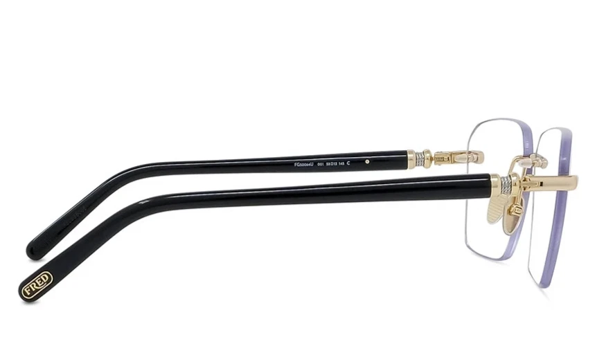 FRED TITANIUM BLACK GOLD IRREGULAR RIMLESS FRAME