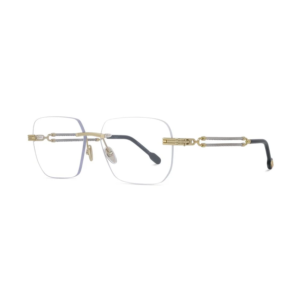 FRED TITANIUM BLACK GOLD IRREGULAR RIMLESS FRAME
