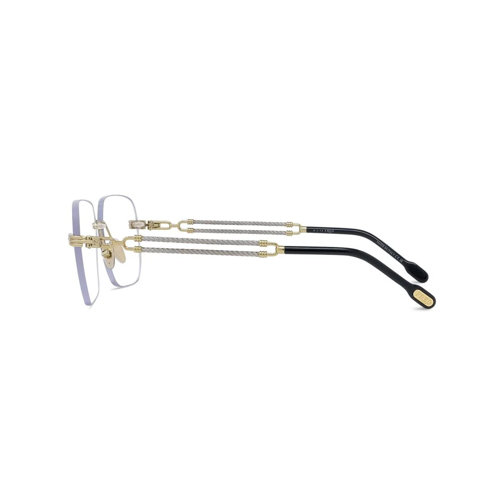 FRED TITANIUM BLACK GOLD IRREGULAR RIMLESS FRAME