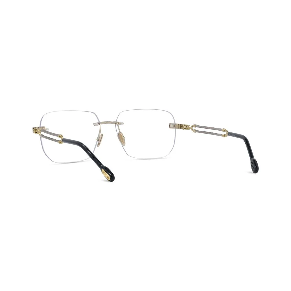 FRED TITANIUM BLACK GOLD IRREGULAR RIMLESS FRAME