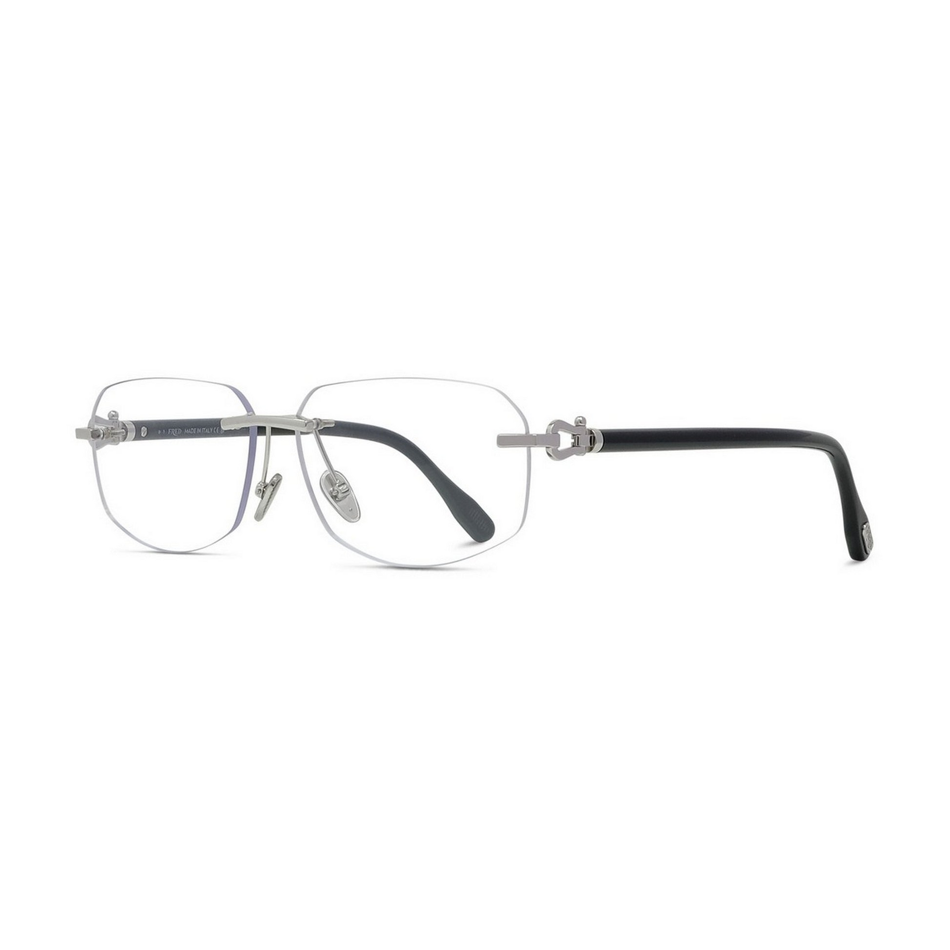 FRED TITANIUM BLACK IRREGULAR RIMLESS FRAME