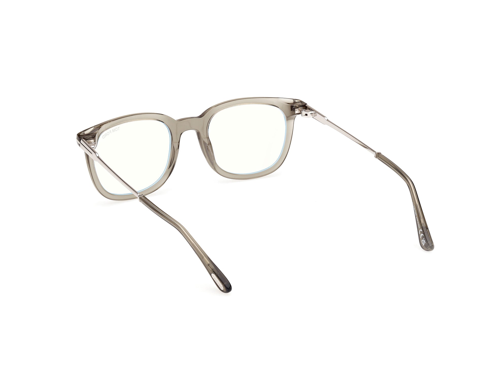 TOM FORD TRANSPERENT OLIVE GREEN PLASTIC SQUARE FULL FRAME