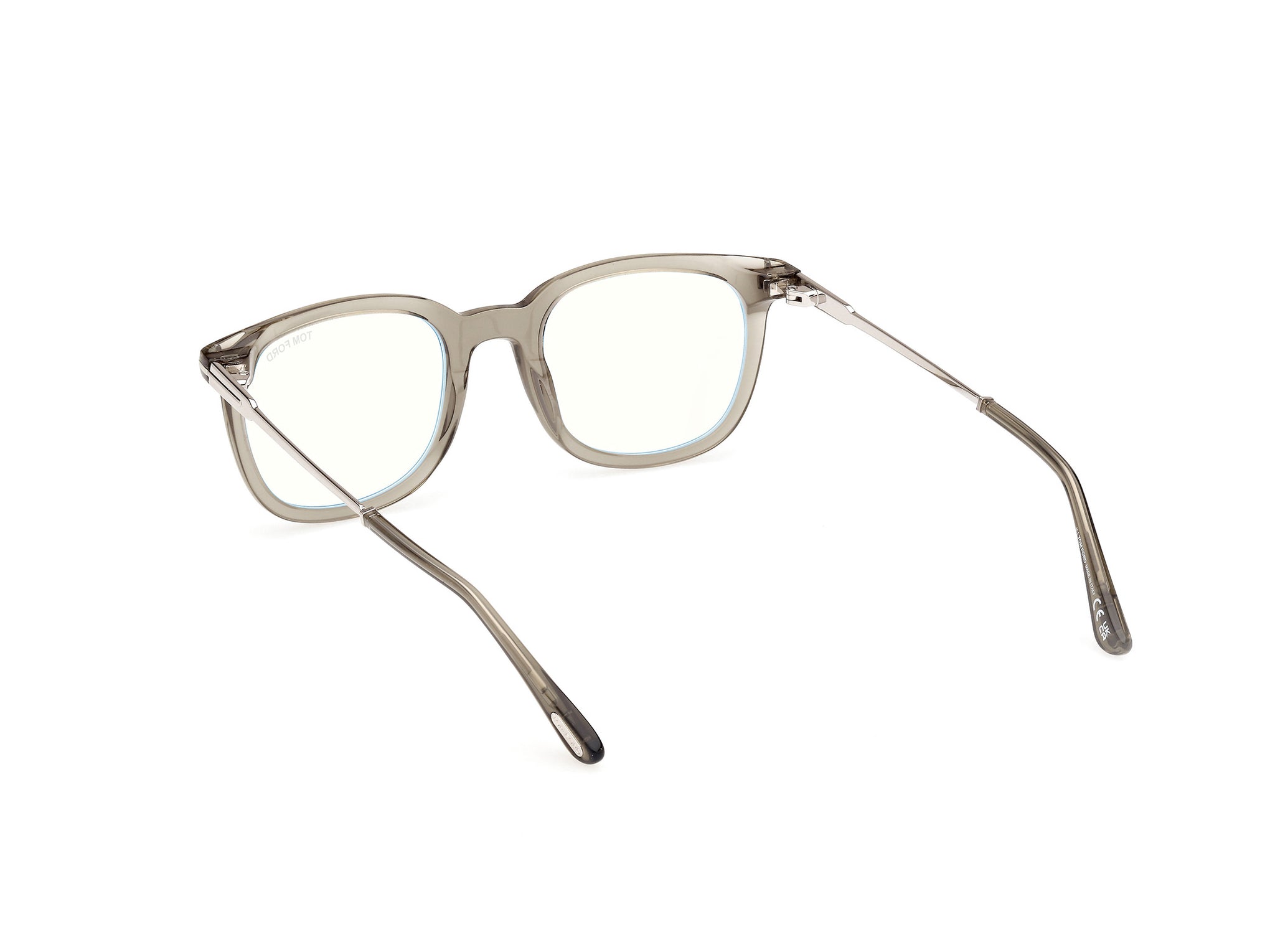 TOM FORD TRANSPERENT OLIVE GREEN PLASTIC SQUARE FULL FRAME