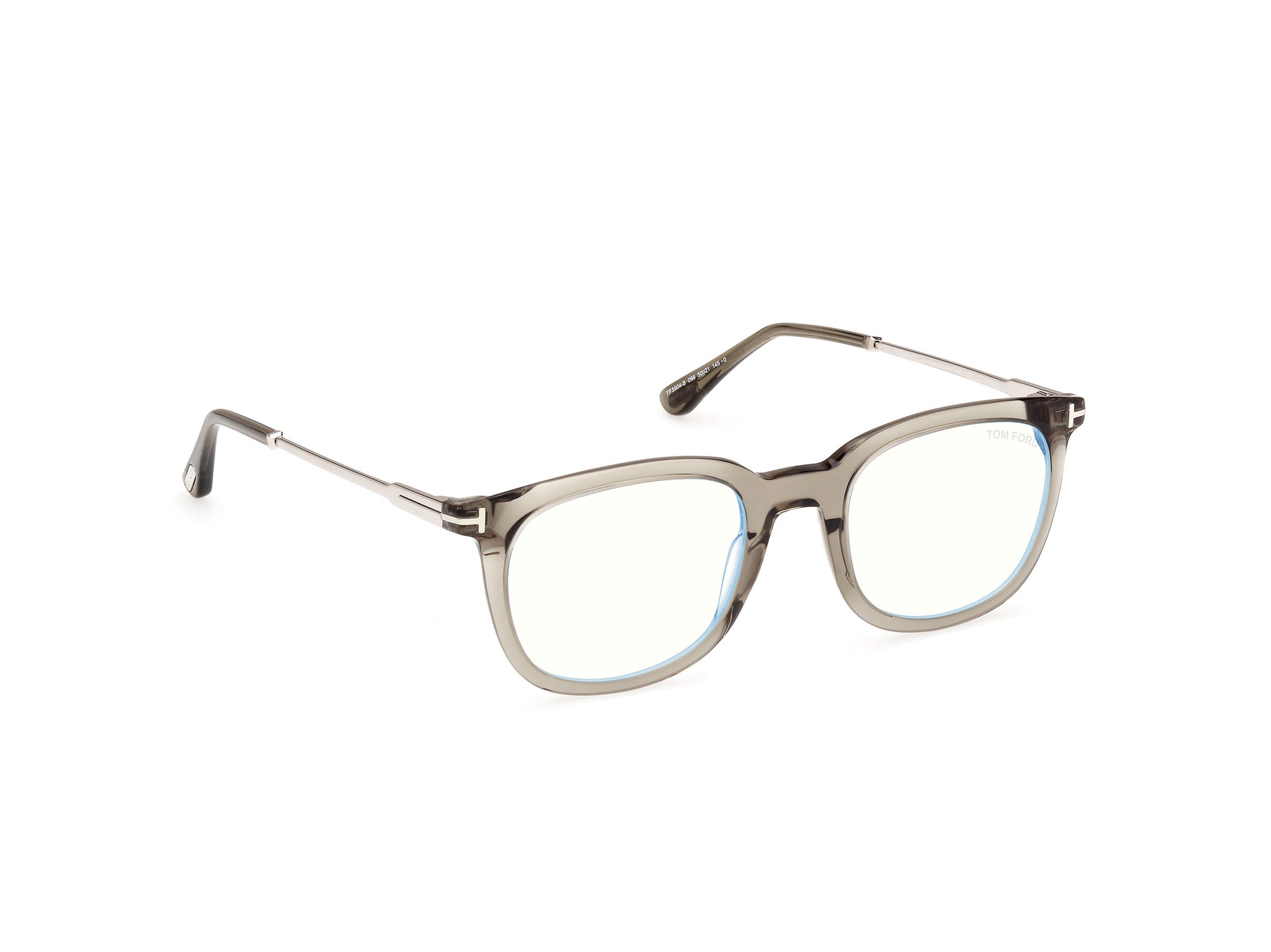 TOM FORD TRANSPERENT OLIVE GREEN PLASTIC SQUARE FULL FRAME