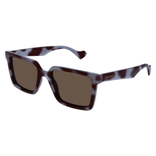 GUCCI PLASTIC GREY HAVANA SQUARE FULL SUNGLASS