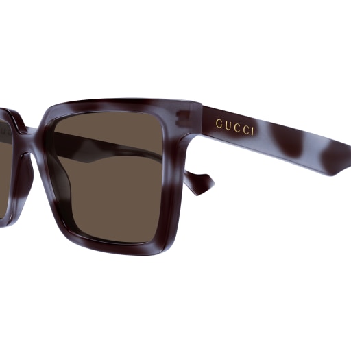 GUCCI PLASTIC GREY HAVANA SQUARE FULL SUNGLASS